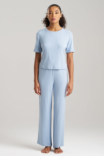 Skye Rib Ease Short Sleeve Top Blue Sky Natori