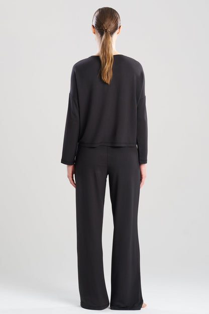 Kaia Terry Destination Long Sleeve Top Black Natori