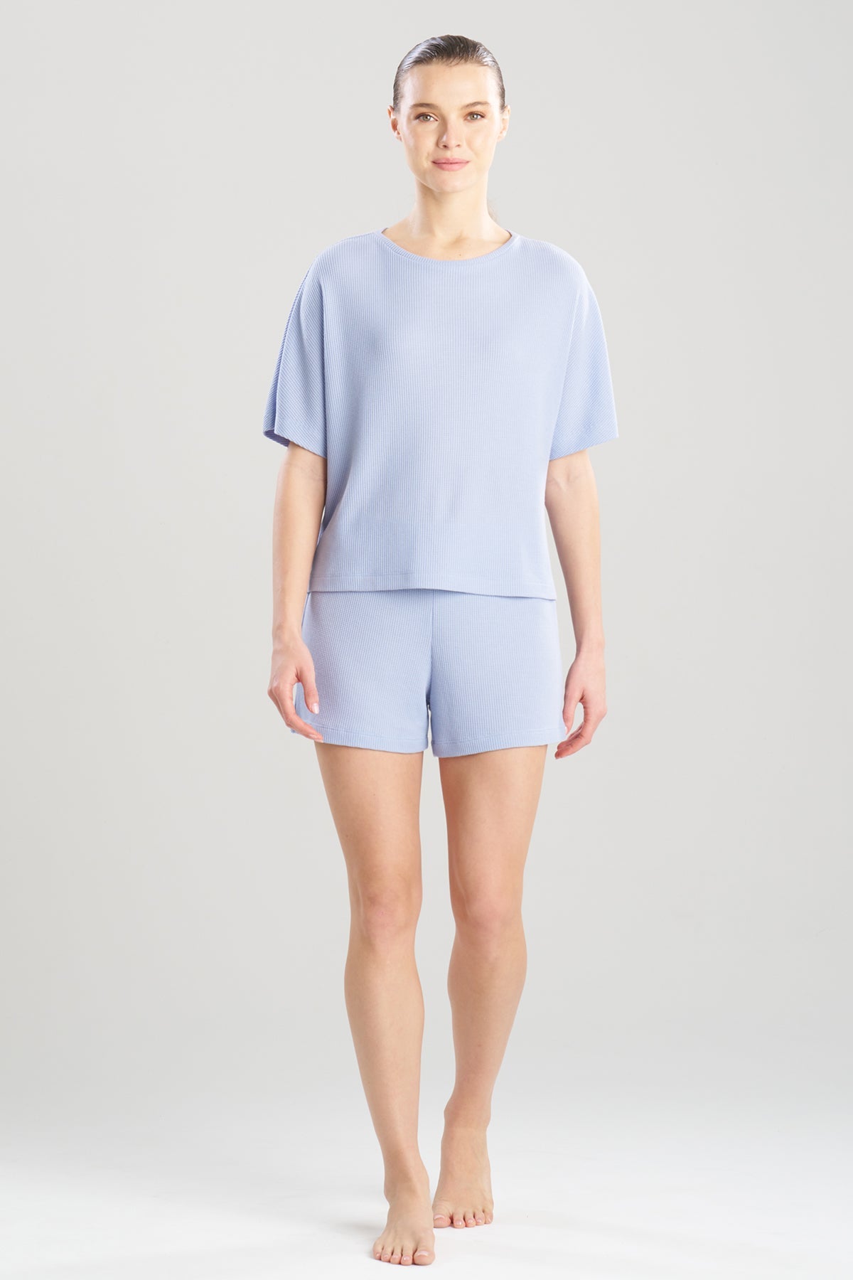 Mila Waffle Everywhere Wedge Top French Blue Natori