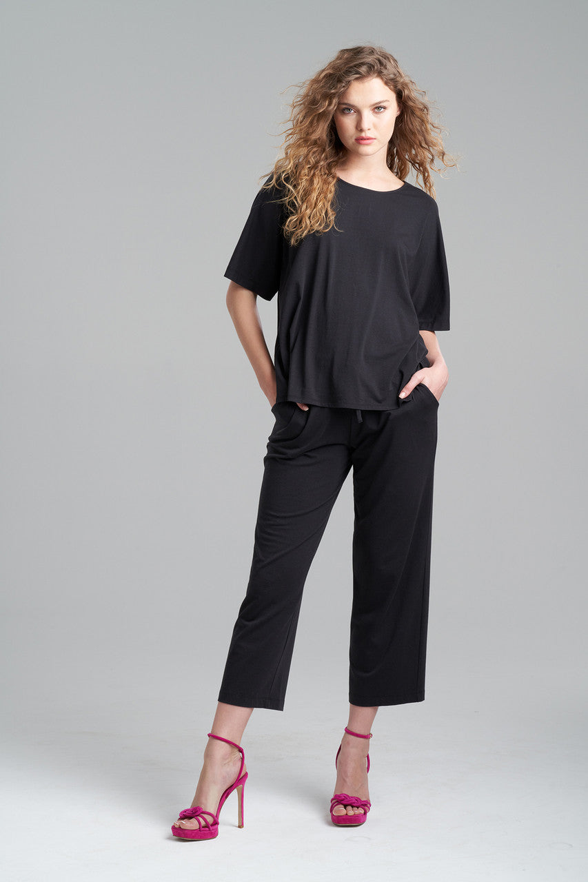 Buy Ease Short Sleeve Top in Black Online Black Natori