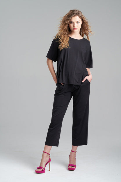 Buy Ease Short Sleeve Top in Black Online Black Natori