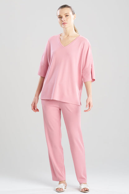 Tranquility Waffle V-Neck Top Rose Natori