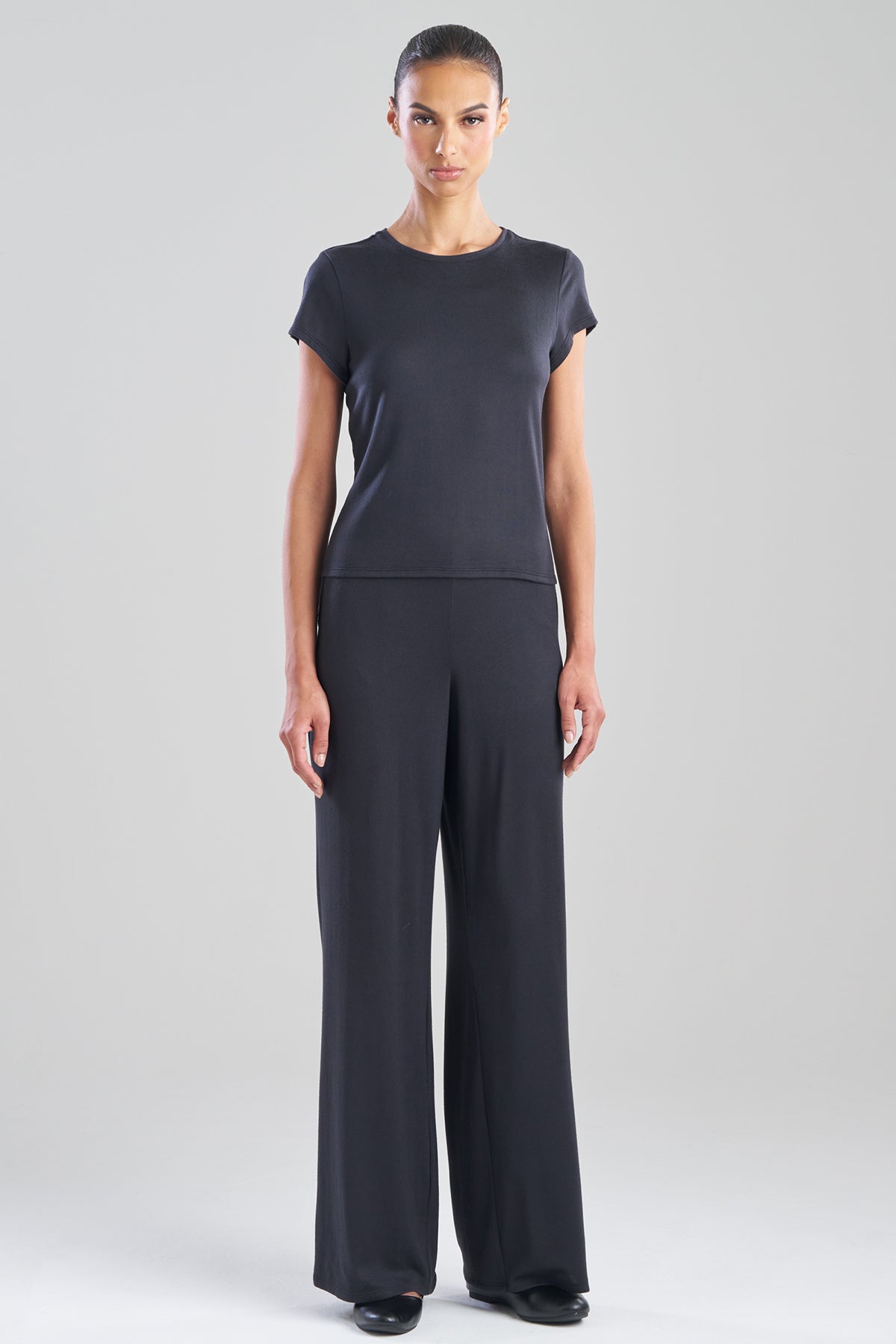 Bliss Essentials Short Sleeve PJ Set Black Natori
