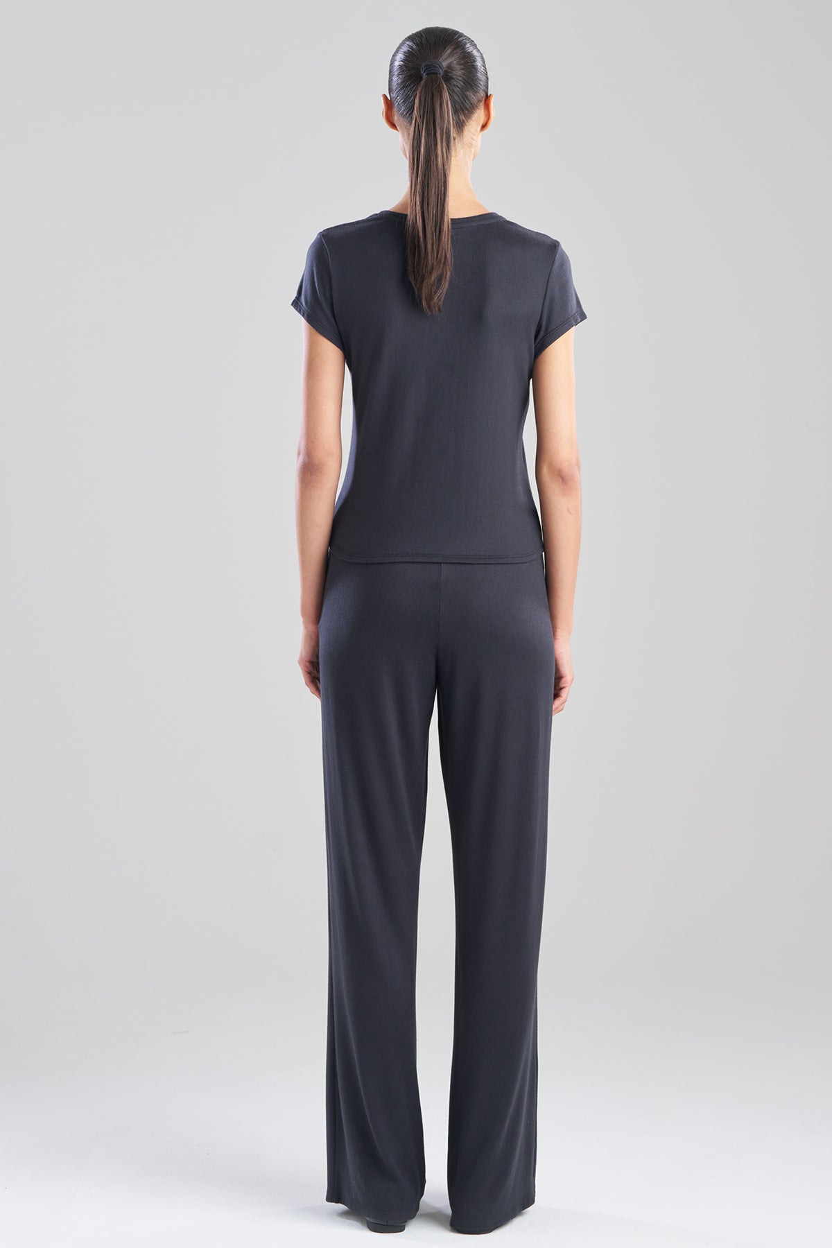 Bliss Essentials Short Sleeve PJ Set Black Natori