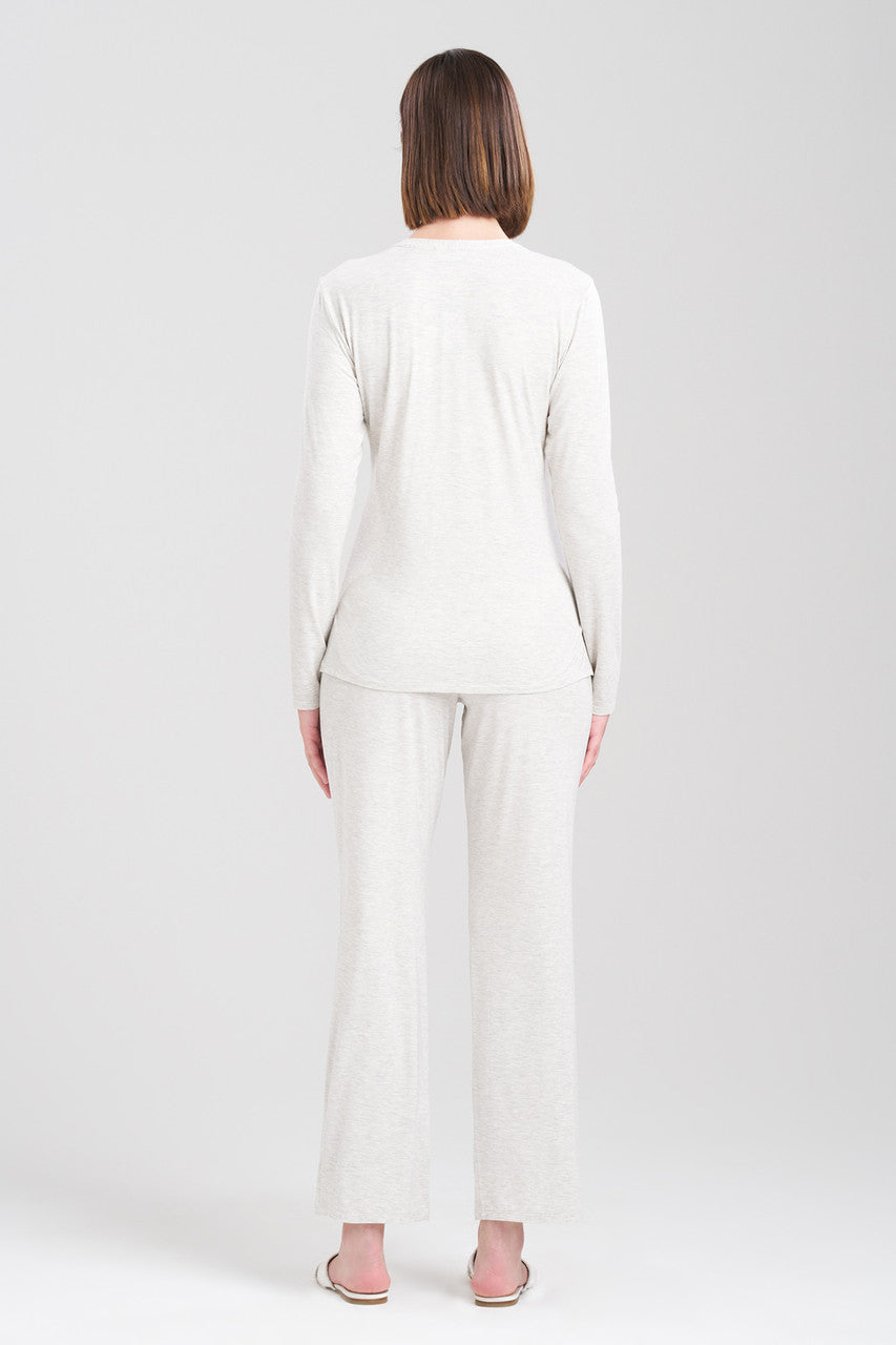 Buy Feathers Essentials Lenzing™ Ecovero™ Viscose Lace Applique PJ in Heather Pebblestone Online Light Heather Grey Natori