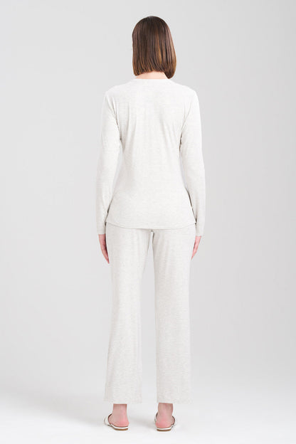 Buy Feathers Essentials Lenzing™ Ecovero™ Viscose Lace Applique PJ in Heather Pebblestone Online Light Heather Grey Natori