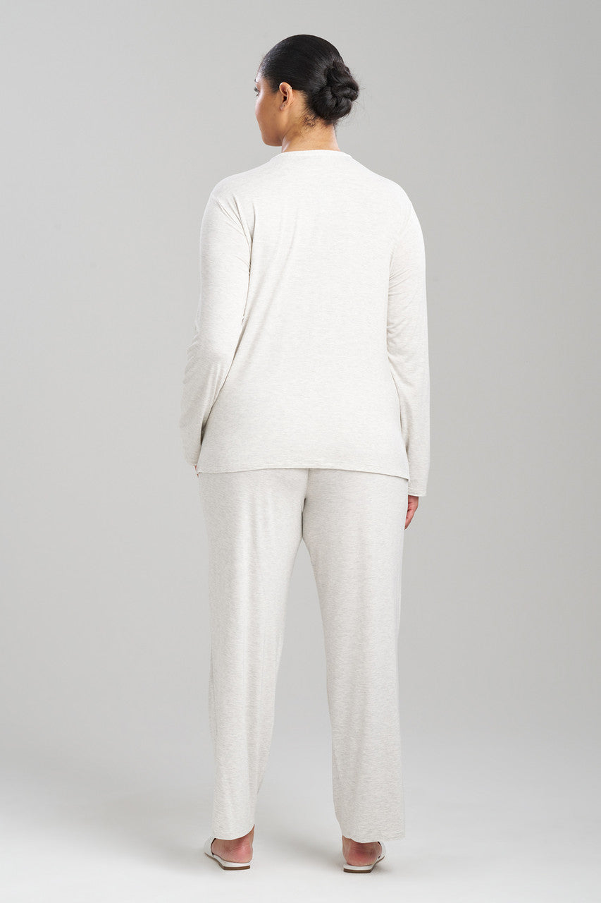 Buy Feathers Essentials Lenzing™ Ecovero™ Viscose Lace Applique PJ in Heather Pebblestone Online Light Heather Grey Natori