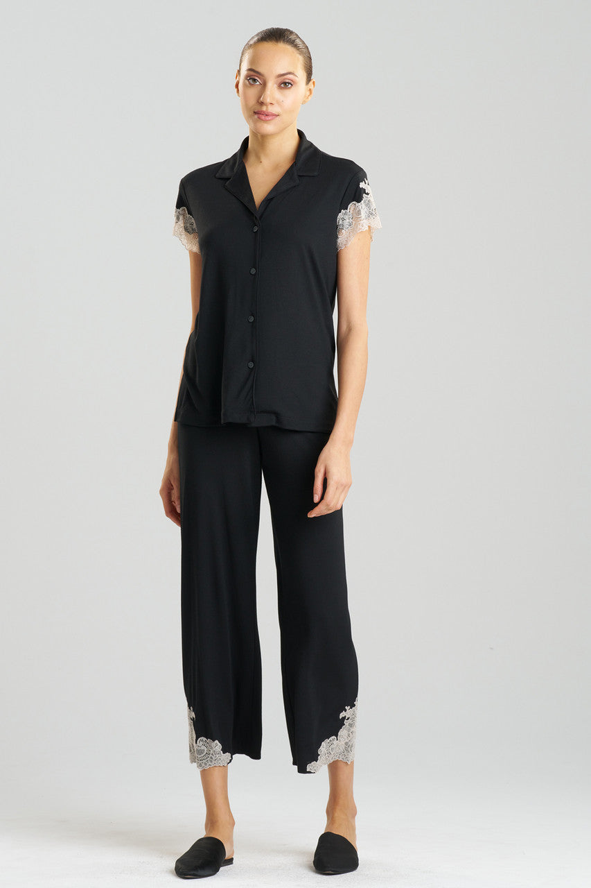 Buy Luxe Shangri-La TENCEL™ Notch PJ in Black/Cocoon Online Black/Cocoon Natori