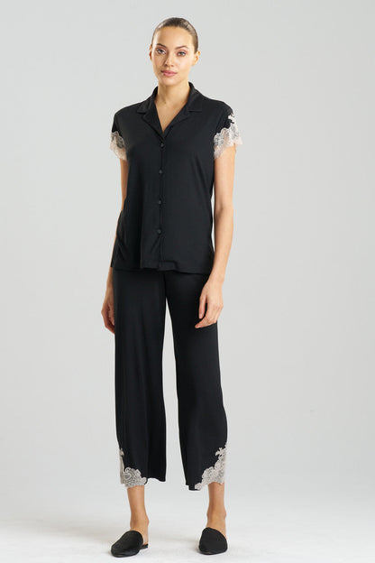 Buy Luxe Shangri-La TENCEL™ Notch PJ in Black/Cocoon Online Black/Cocoon Natori
