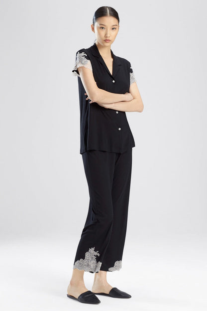 Buy Luxe Shangri-La TENCEL™ Notch PJ in Black/Cocoon Online Black/Cocoon Natori