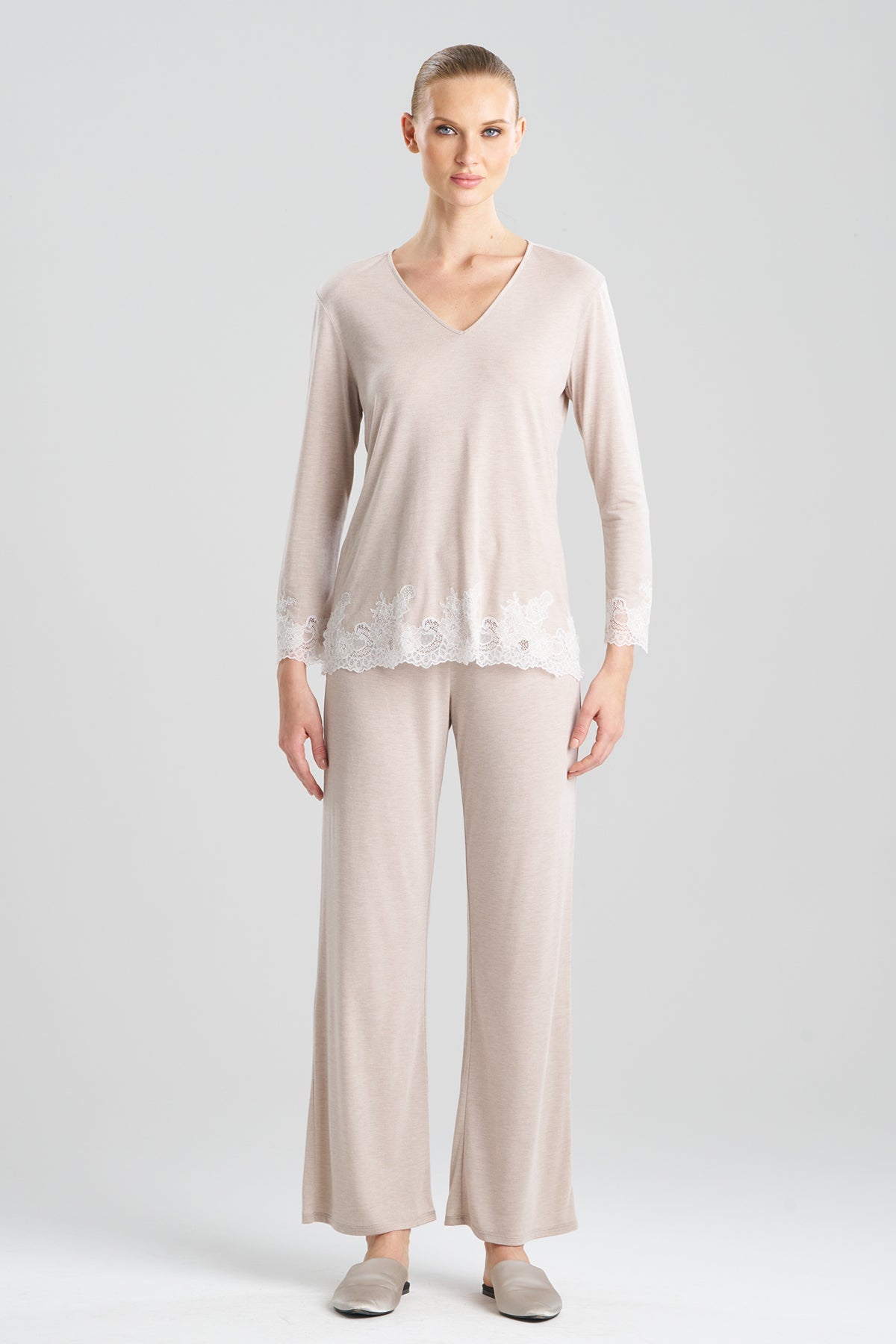Buy Luxe Shangri-La TENCEL™ Long Sleeve PJ in Heather Cashmere Online Heather Cashmere Natori