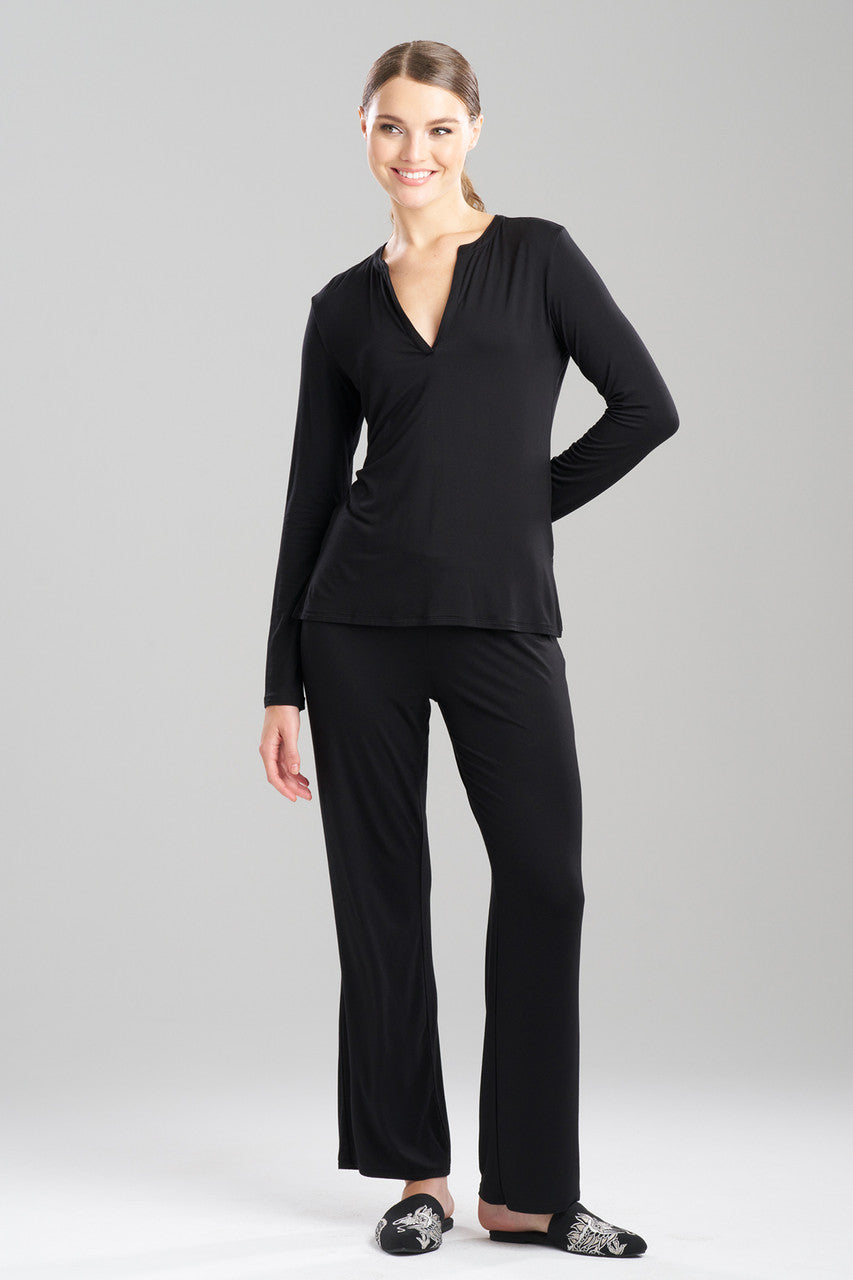 Buy Feathers Essentials Lenzing™ Ecovero™ Viscose PJ in Black Online Black Natori