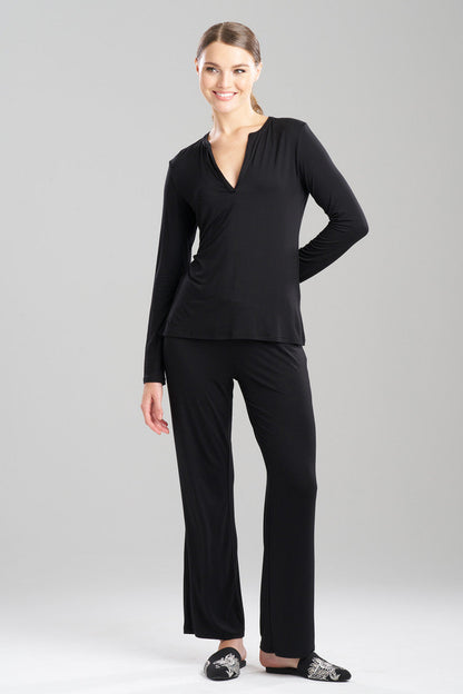 Buy Feathers Essentials Lenzing™ Ecovero™ Viscose PJ in Black Online Black Natori