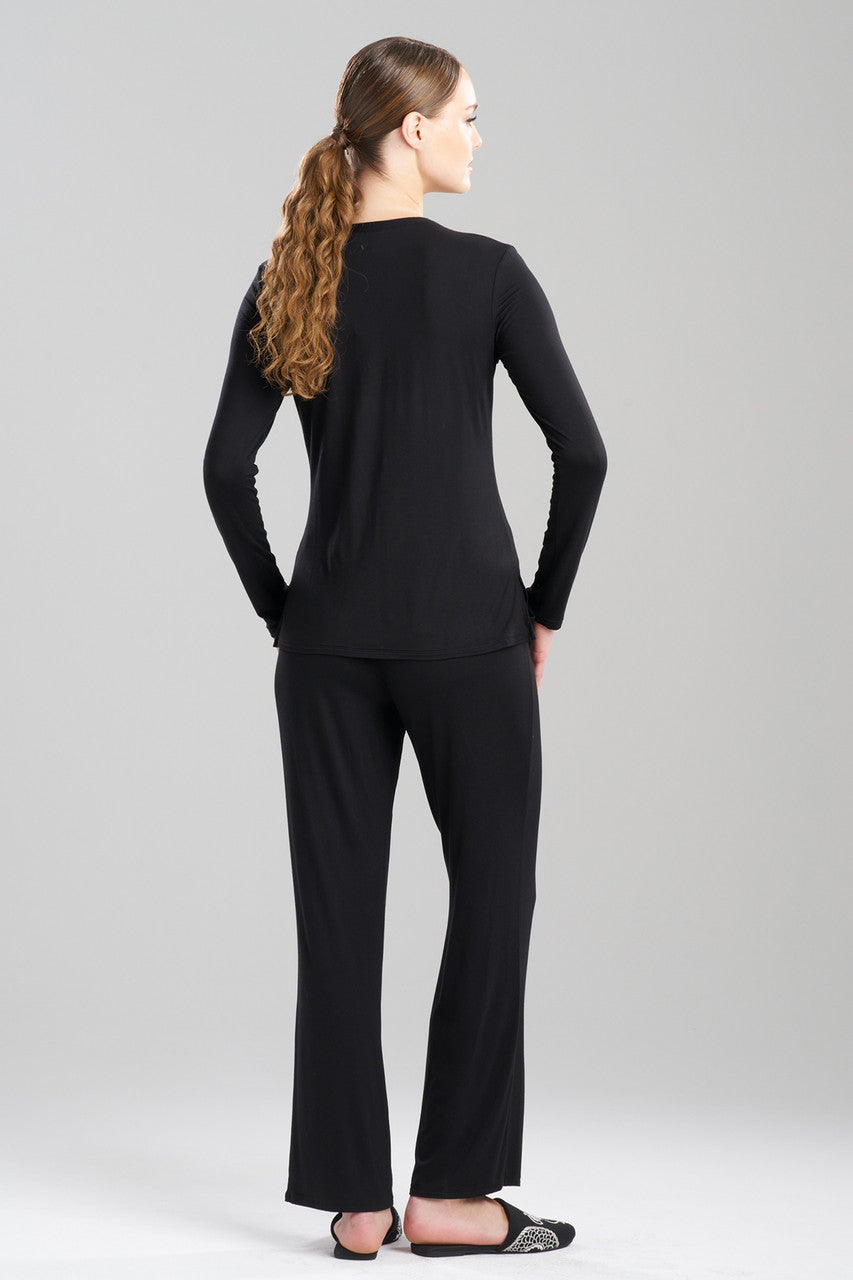Buy Feathers Essentials Lenzing™ Ecovero™ Viscose PJ in Black Online Black Natori