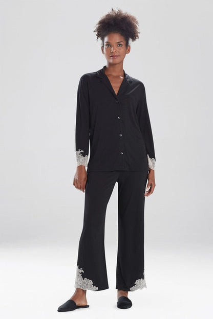 Buy Luxe Shangri-La TENCEL™ Long Sleeve Notch PJ in Black Online Black Natori