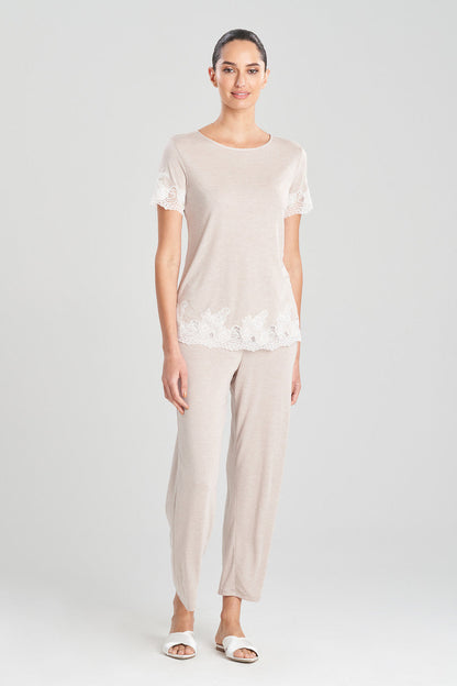 Buy Luxe Shangri-La TENCEL™ Short Sleeve PJ Basics in Heather Cashmere Online Heather Cashmere Natori