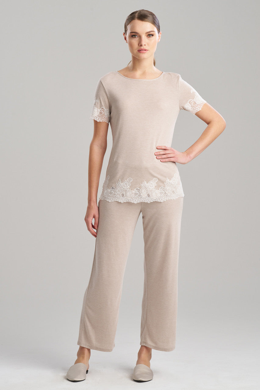 Buy Luxe Shangri-La TENCEL™ Short Sleeve PJ Basics in Heather Cashmere Online Heather Cashmere Natori