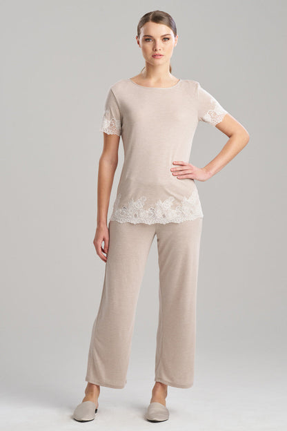 Buy Luxe Shangri-La TENCEL™ Short Sleeve PJ Basics in Heather Cashmere Online Heather Cashmere Natori