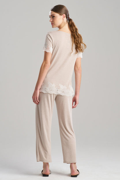 Buy Luxe Shangri-La TENCEL™ Short Sleeve PJ Basics in Heather Cashmere Online Heather Cashmere Natori