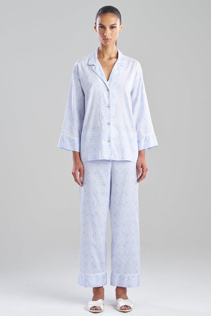 Buy Infinity Cotton Sateen Notch PJ in Powder Blue Online Powder Blue Natori