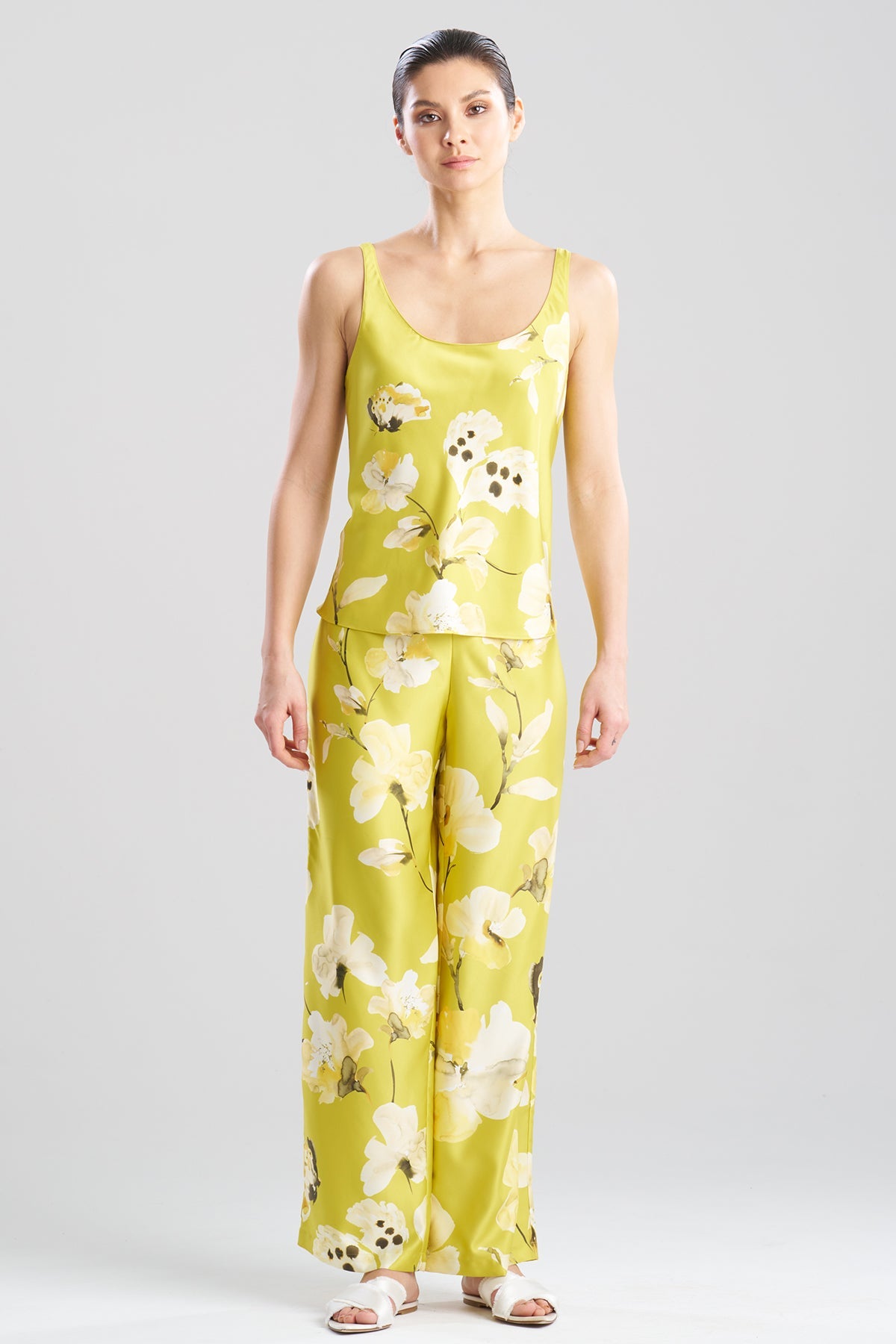Aurelia Charmeuse Tank PJ Set Chartreuse Natori