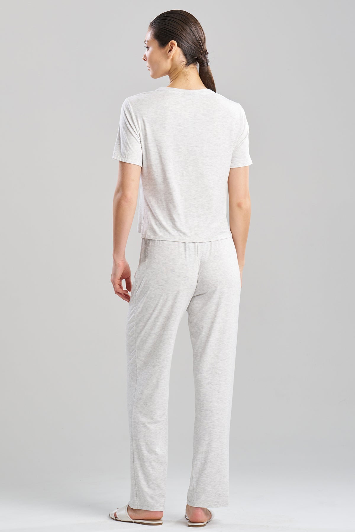 Feathers Essentials Lenzing™ Ecovero™ Viscose Crew Neck PJ Light Heather Grey Natori