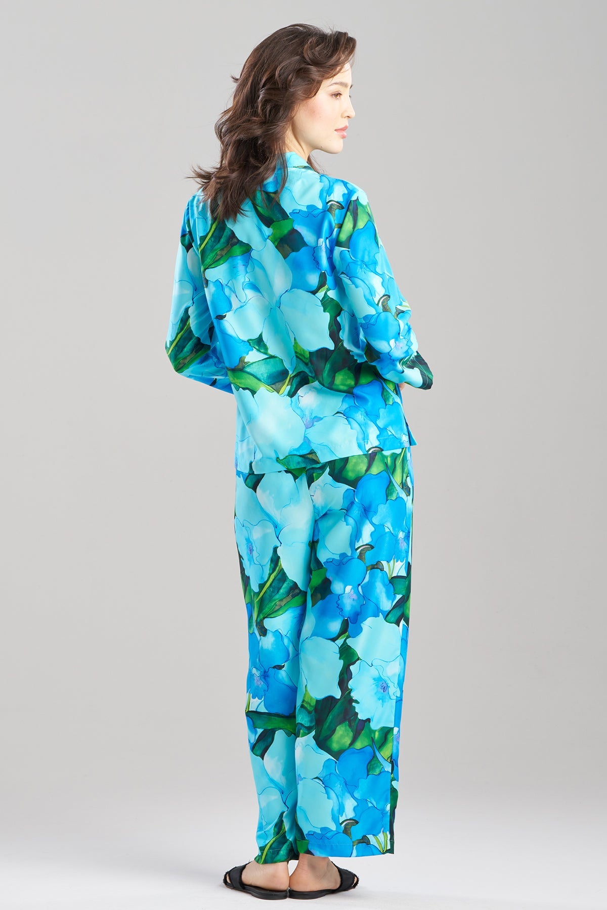 Isla Printed Satin Notch PJ Set Blue Natori
