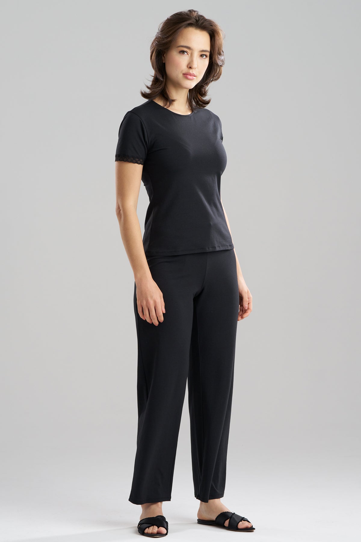 True Bliss T-Shirt PJ Set Black Natori