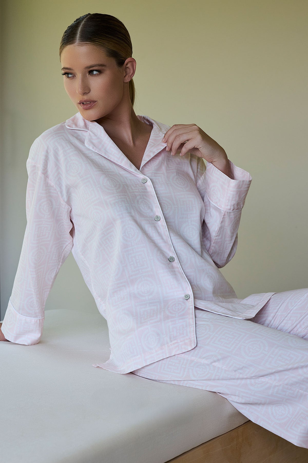 Buy Infinity Cotton Sateen Notch PJ in Blush Pink Online Blush Pink Natori