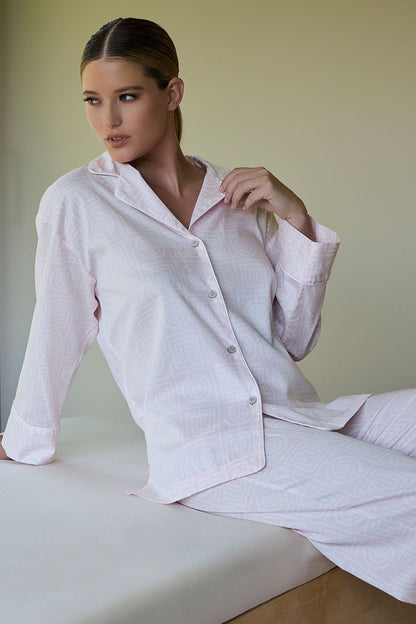 Buy Infinity Cotton Sateen Notch PJ in Blush Pink Online Blush Pink Natori