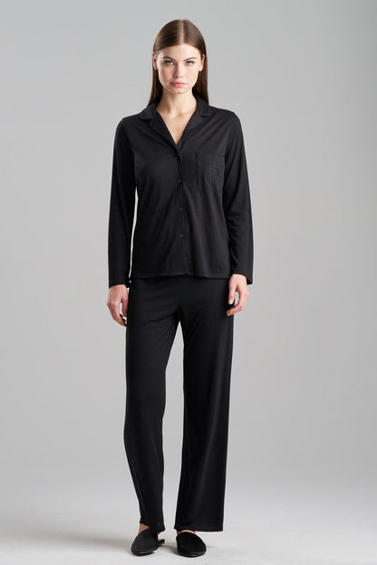 Buy Shangri-La Embroidered Notch PJ in Black Online Black Natori