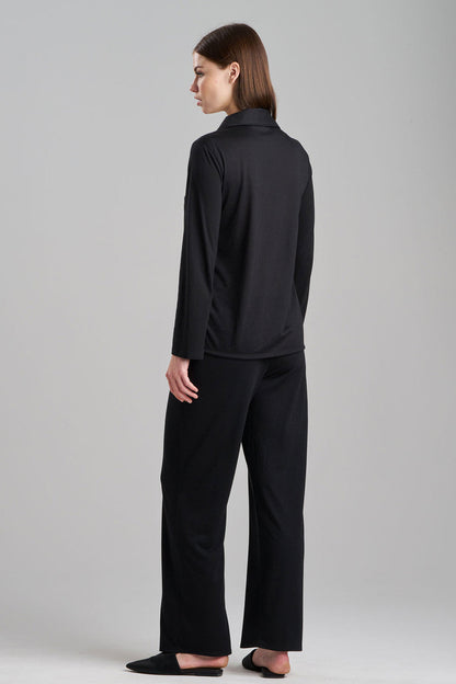 Buy Shangri-La Embroidered Notch PJ in Black Online Black Natori
