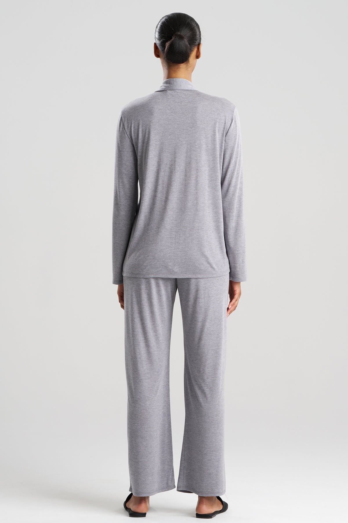 Shangri-La Embroidered TENCEL™ Notch PJ Heather Grey Natori