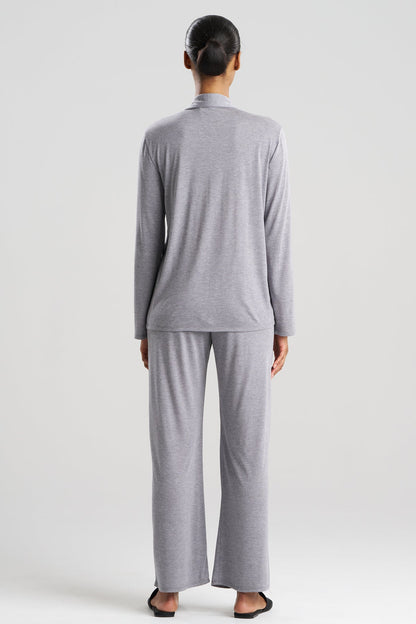 Shangri-La Embroidered TENCEL™ Notch PJ Heather Grey Natori