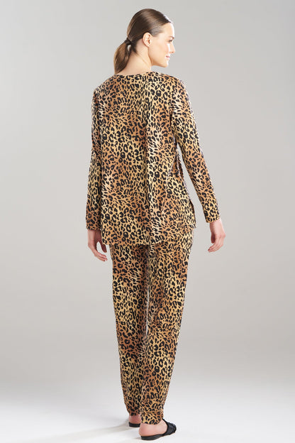 Exotic Animal Cozy Knit V-Neck PJ Natural Natori