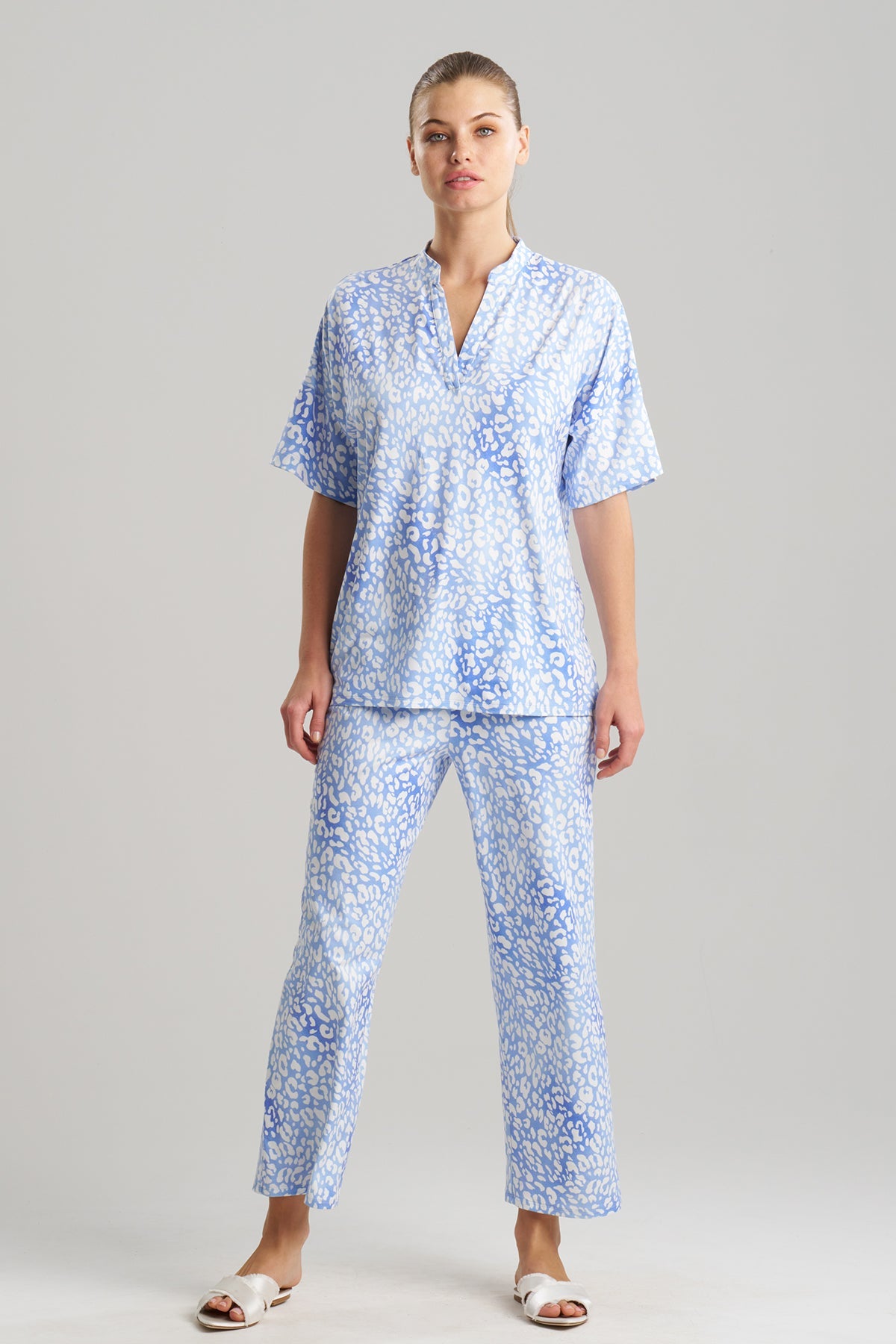 Buy Misty Leopard Cozy Knit PJ in Blue Orchid Online Blue Orchid Natori