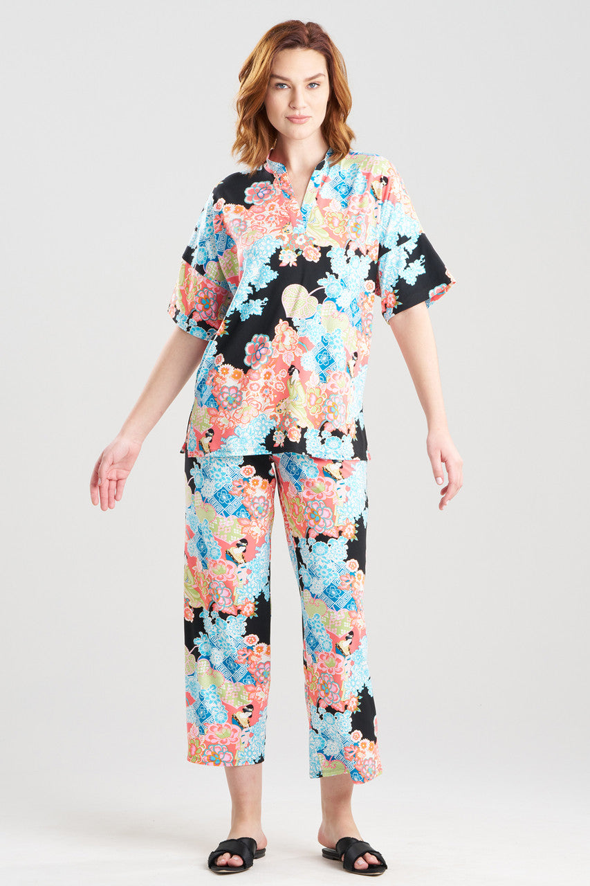 Buy Geisha Garden Cozy Knit PJ in Black Multi Online Black Multi Natori