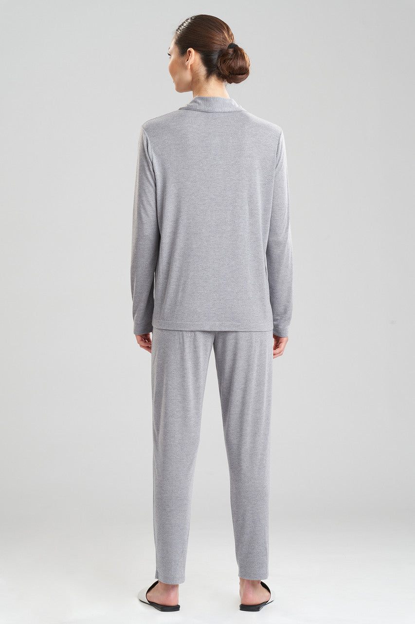 Buy Shangri-La TENCEL™ Long Sleeve Notch PJ in Heather Grey Online Heather Grey Natori