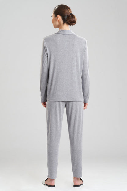 Buy Shangri-La TENCEL™ Long Sleeve Notch PJ in Heather Grey Online Heather Grey Natori
