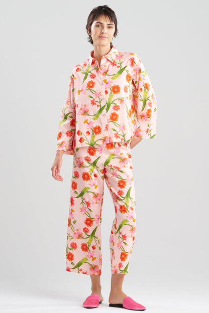 Solene Cotton Sateen Notch PJ Set Pink Multi Natori