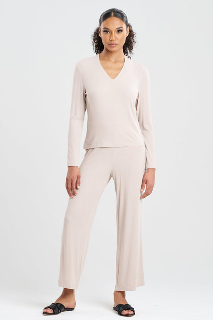Rib Essentials V-Neck Long Sleeve PJ Cashmere Natori
