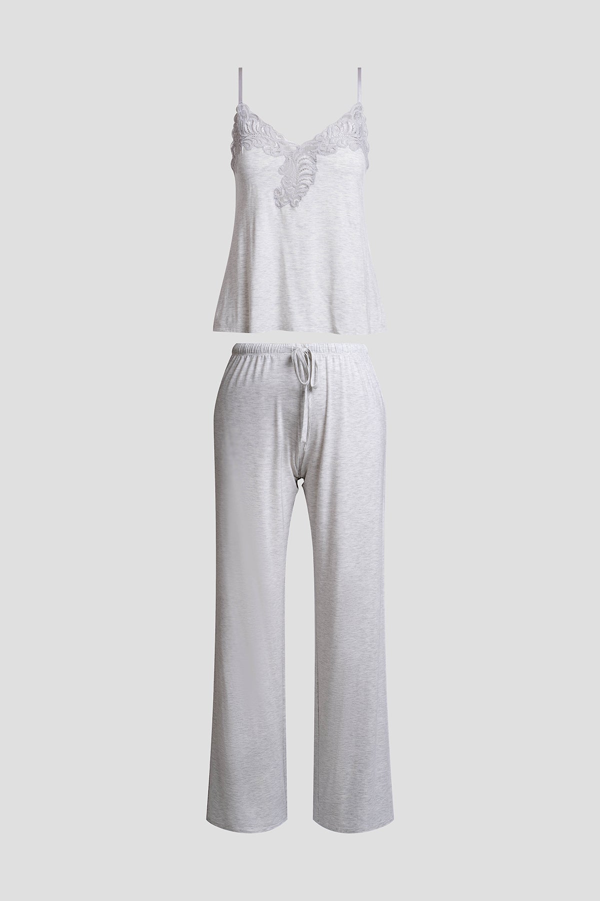 Buy Feathers Essentials Lenzing™ Ecovero™ Viscose Lace Cami PJ in Light Heather Grey Online Light Heather Grey Natori
