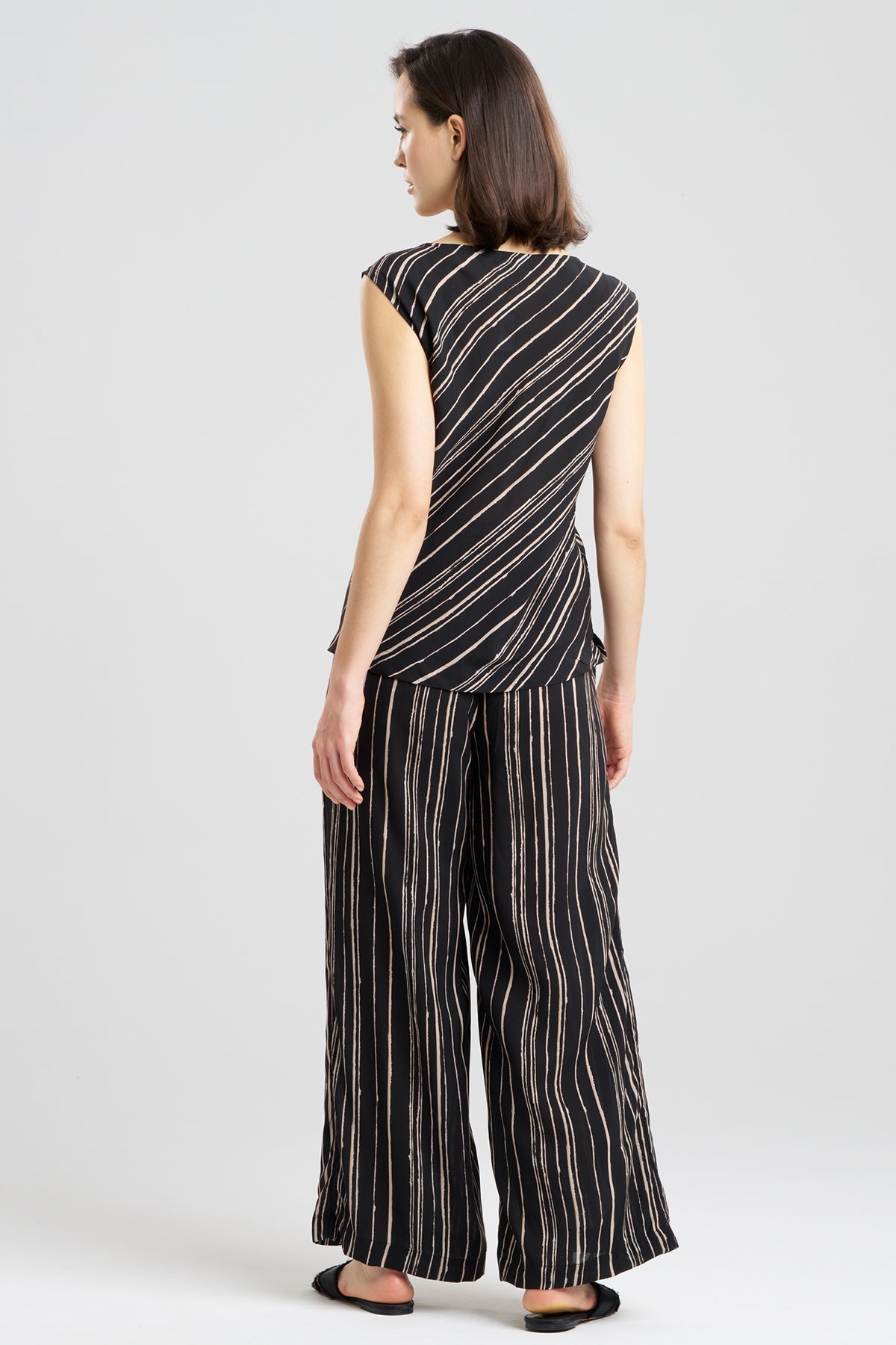 Tate Silk Modal Cowl Top PJ Black Natori