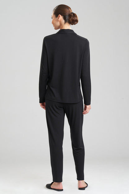 Buy Shangri-La TENCEL™ Long Sleeve Notch PJ in Black Online Black Natori