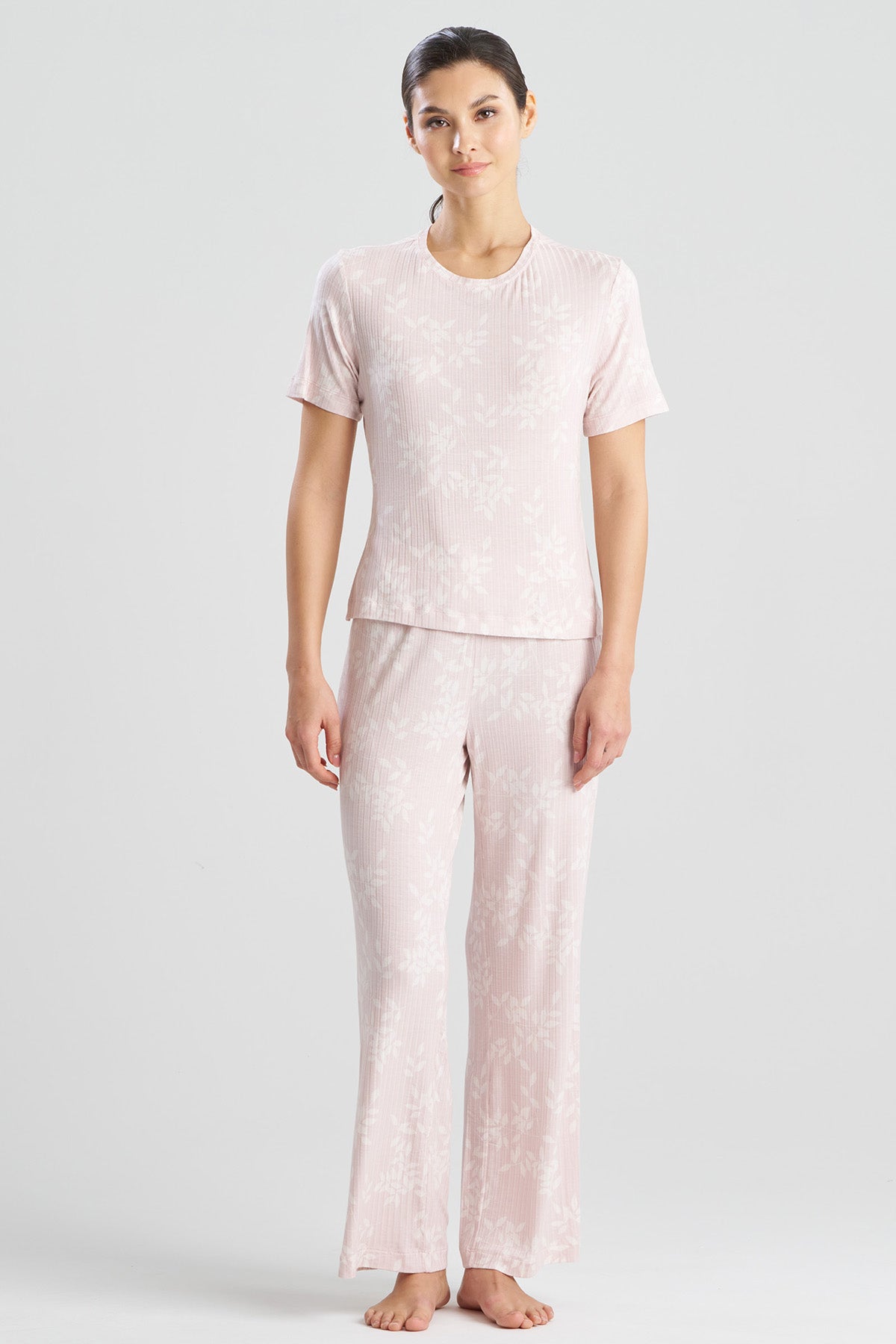 Aria Printed Rib Ease PJ Shell Pink Natori