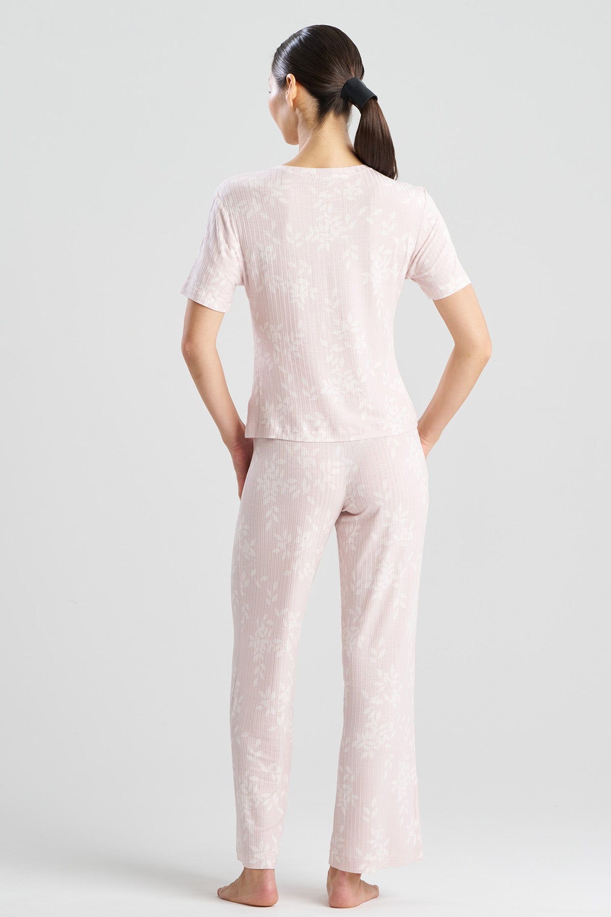 Aria Printed Rib Ease PJ Shell Pink Natori