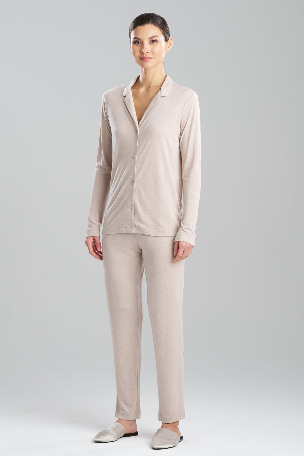 Buy Shangri-La TENCEL™ Long Sleeve Notch PJ in Cashmere Online Cashmere Natori
