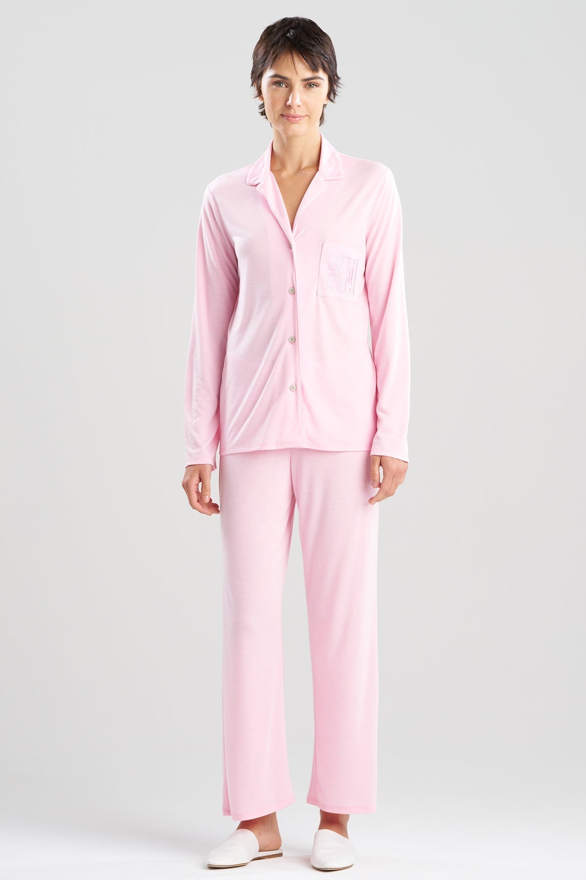 Shangri-La Embroidered TENCEL™ Notch PJ Heather Tulip Natori