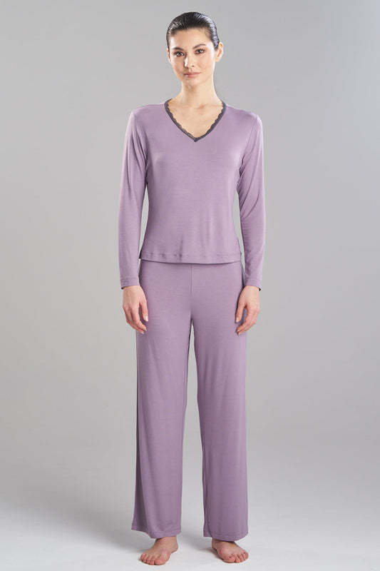Iris Bamboo Jersey Ease Long Sleeve Lace PJ Wisteria Natori