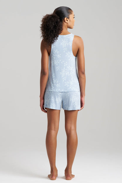 Aria Printed Rib Ease Shorts PJ Blue Sky Natori